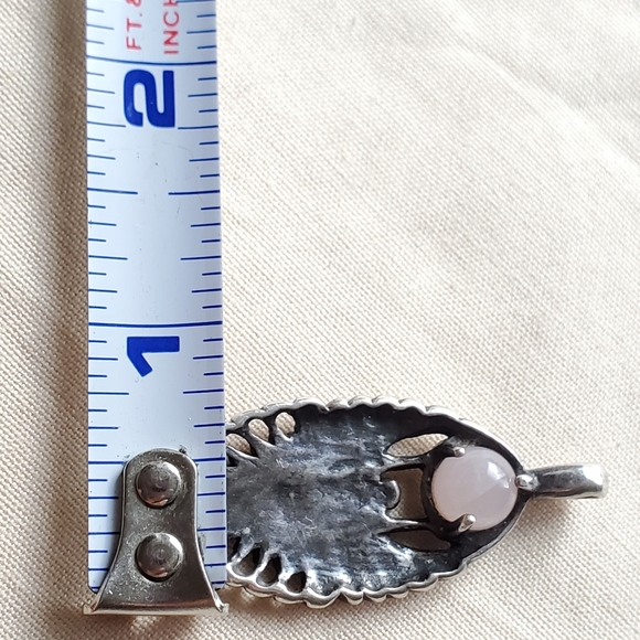 Silver Goddess Pendant with Rose Quartz Ball - Picture 5 of 6
